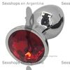 Joya anal de metal SMALL con piedra roja